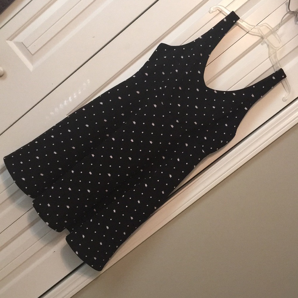 Kitty cat and polka dot sleeveless v-neck dress
